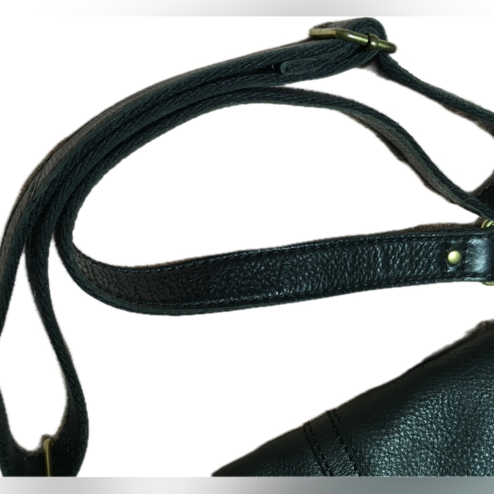 FOSSIL Fold Over Erin Leather Tote Shoulder Handbag 2 Way Carry - Picture 4 of 14